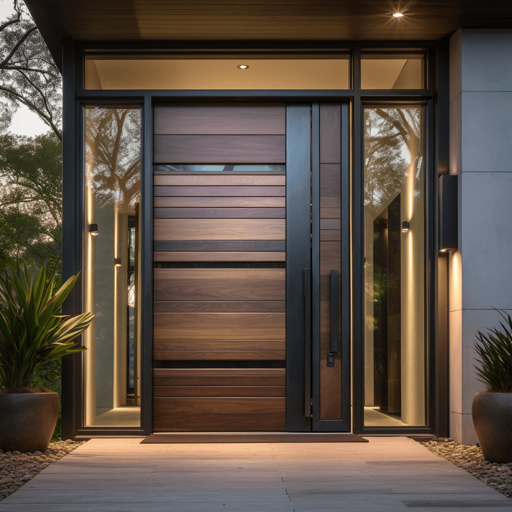 Wood and Steel Main Hall Gate Design