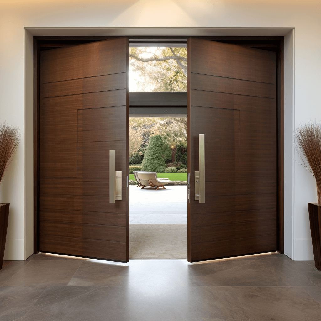 Wooden Main Hall Double Door Design